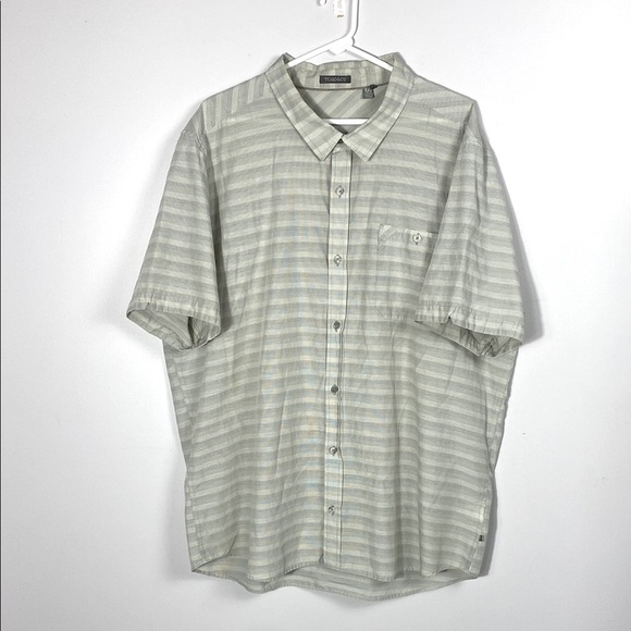 Toad & Co Men's Wonderer Shirt Sleeve Striped Gray Shirt size XXL - Picture 1 of 9